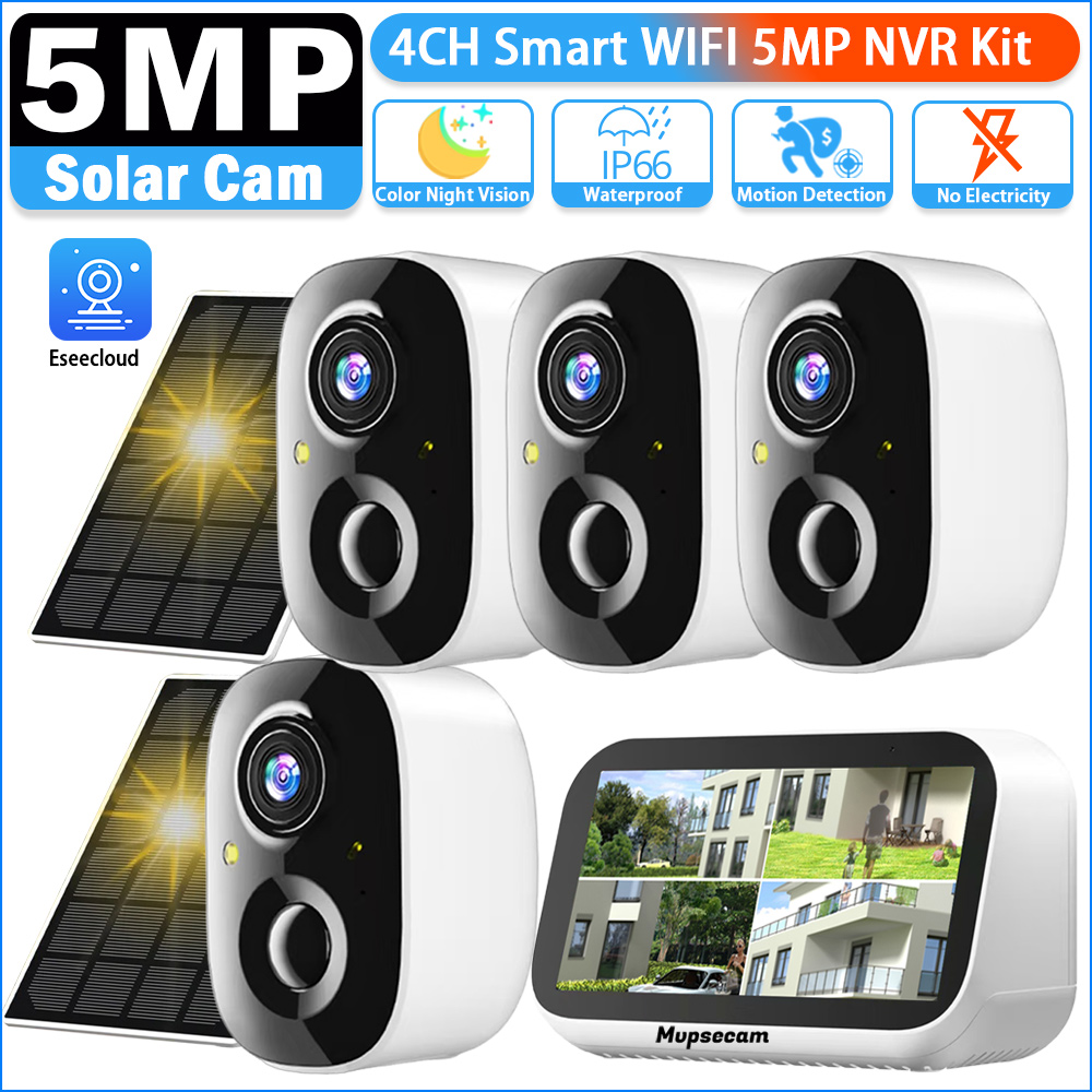 Nvr Kit 8 Channel - 2-weg audio 5MP 4CH 4,3 inch