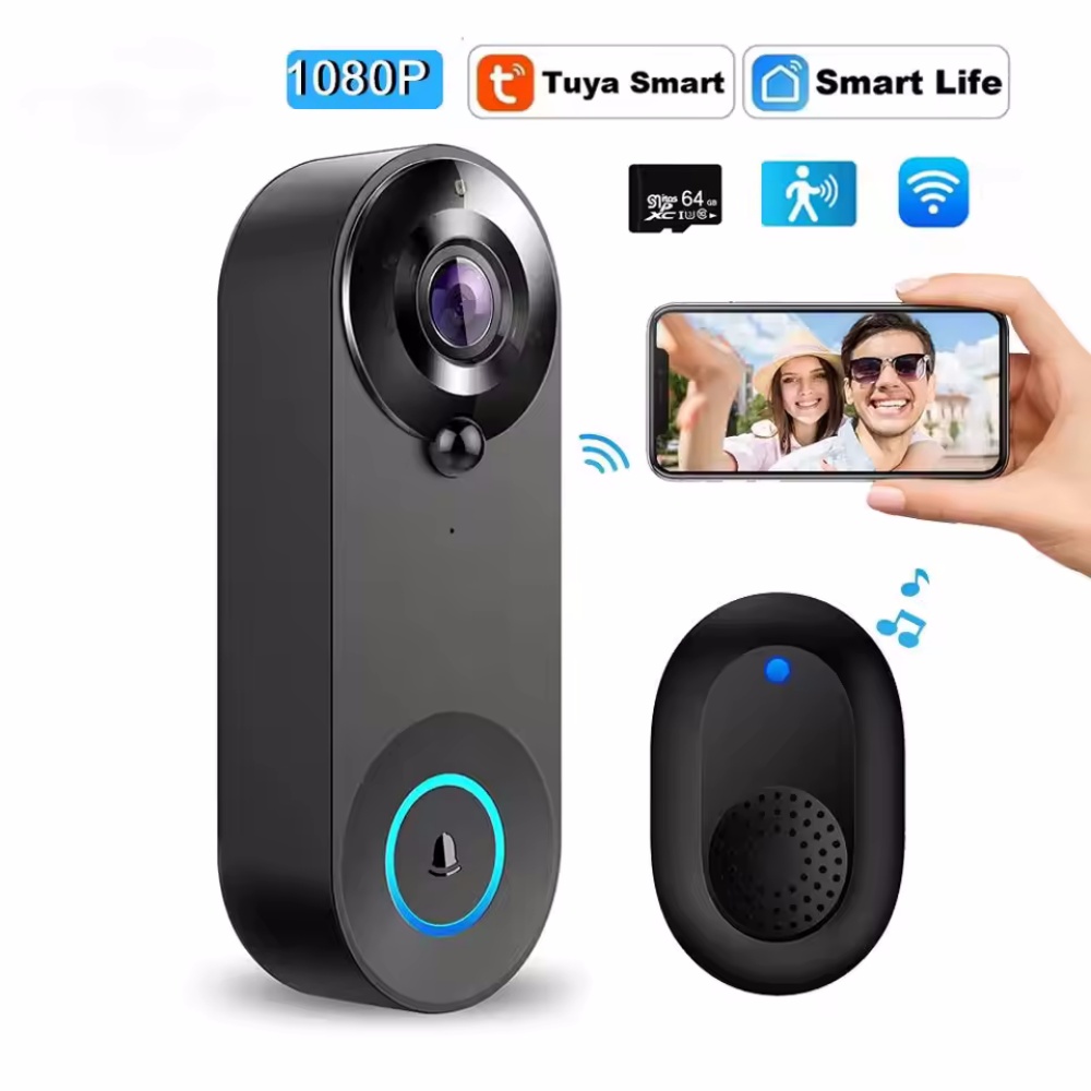 Home Security Monitoring System - Tuya 1080P Draadloze WIFI Deurbel Video-intercom