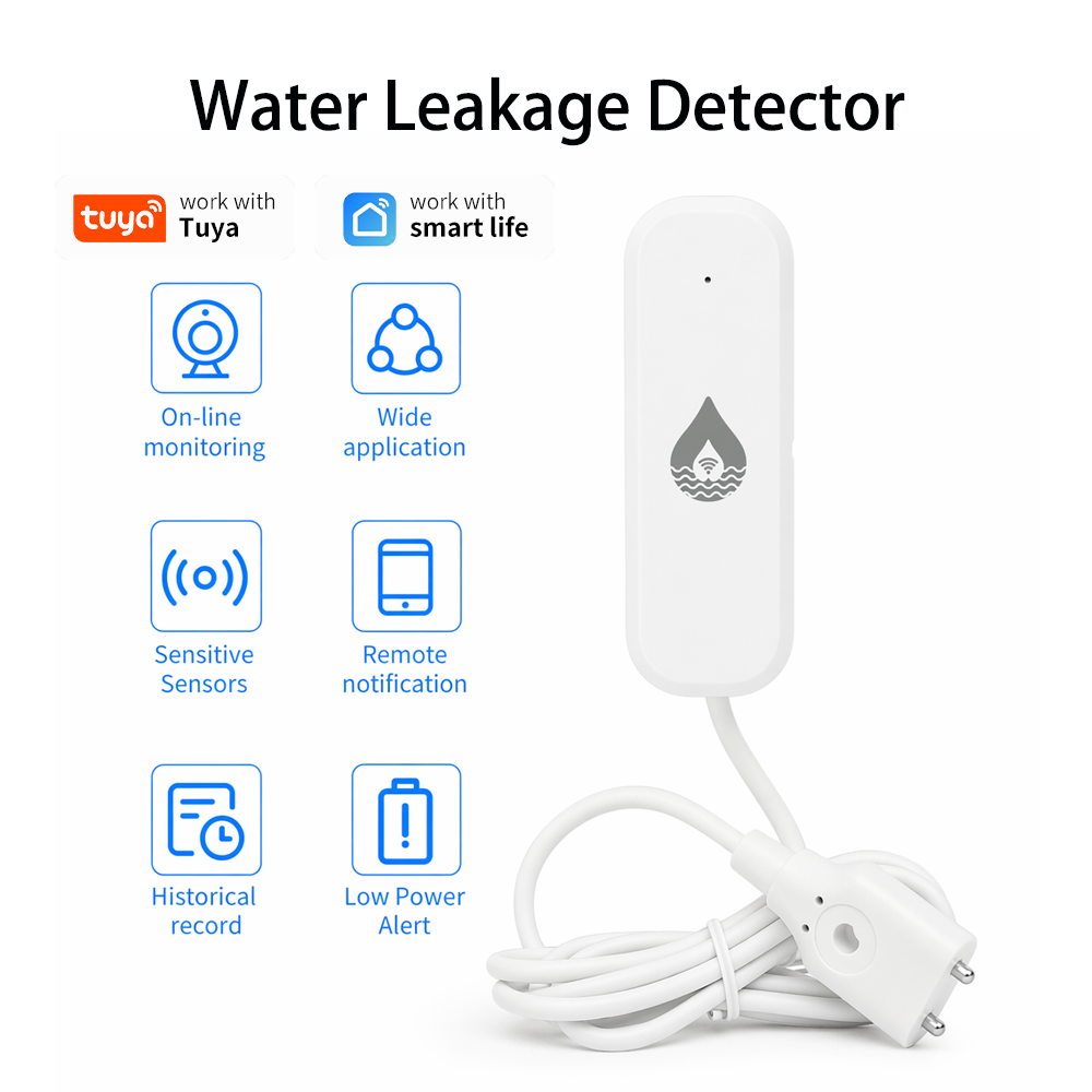 Home Security Monitoring - YFK WiFi/Zigbee Waterlekkage Alarmsensor Tuya Smart