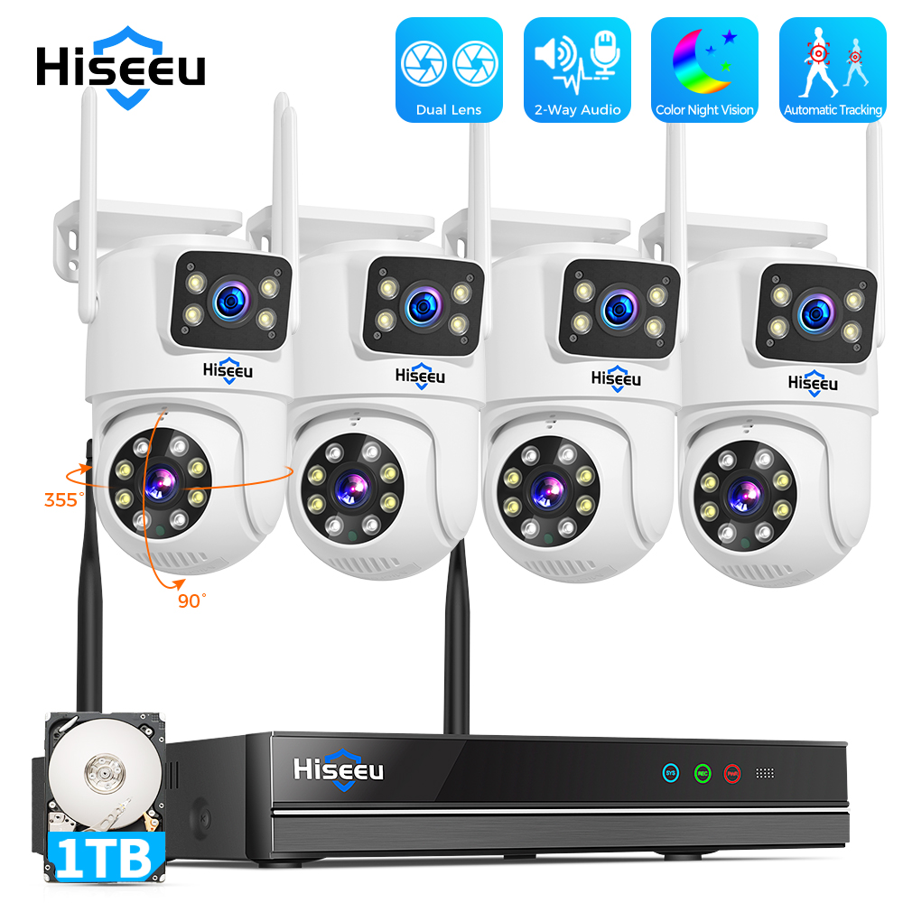 Nvr Kit 8 Channel - Hiseeu 6MP WiFi Dual Lens Camera