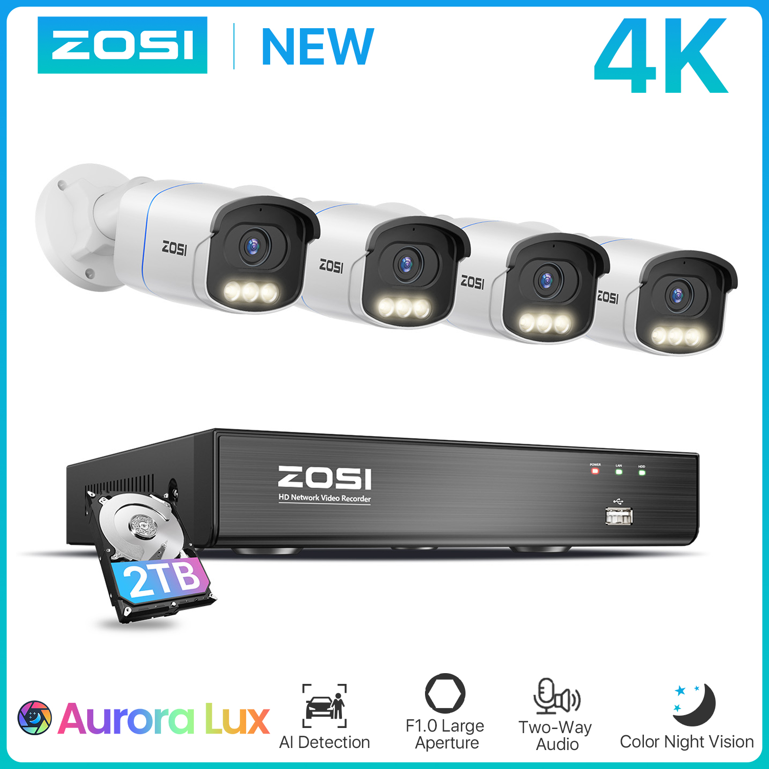 ZOSI 4K PoE Beveiligingscamera - Nvr Kit 8 Channel recensie en prijs