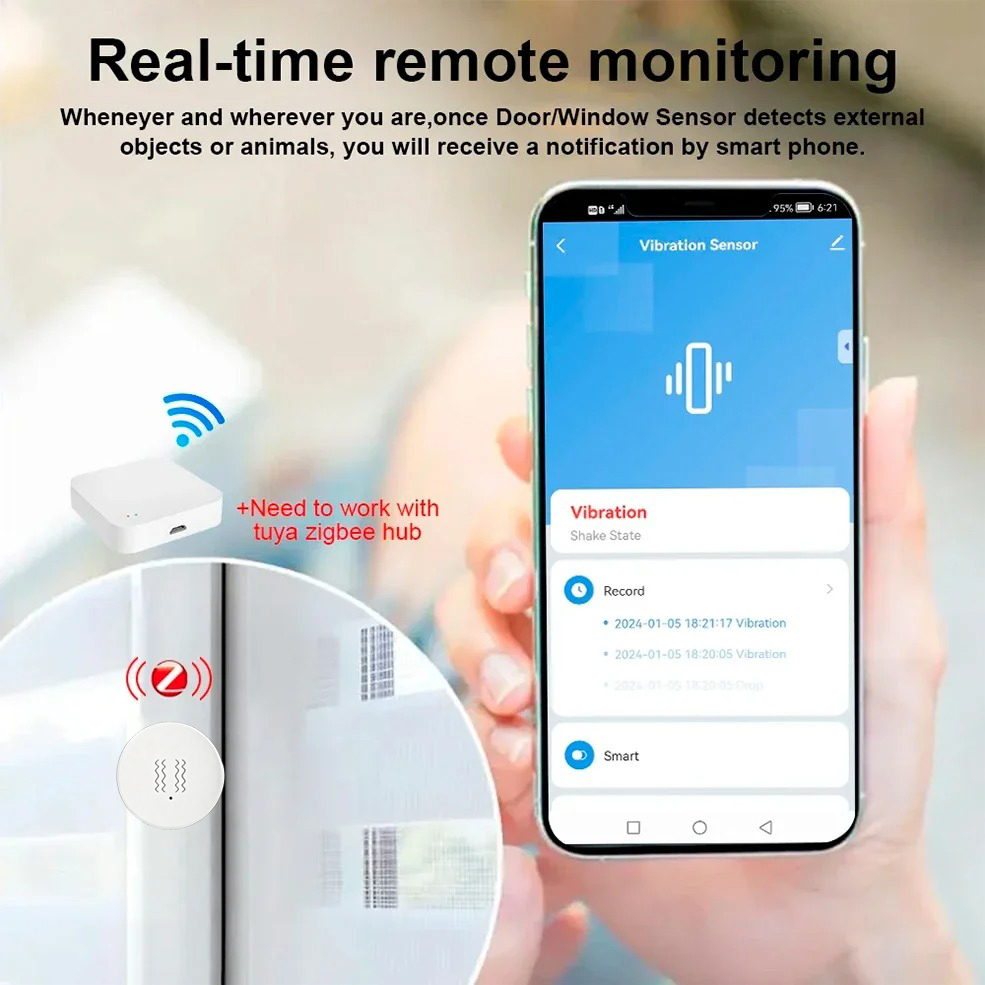 Tuya ZigBee Smart Vibration &  - Home Security Home Assistant recensie en prijs