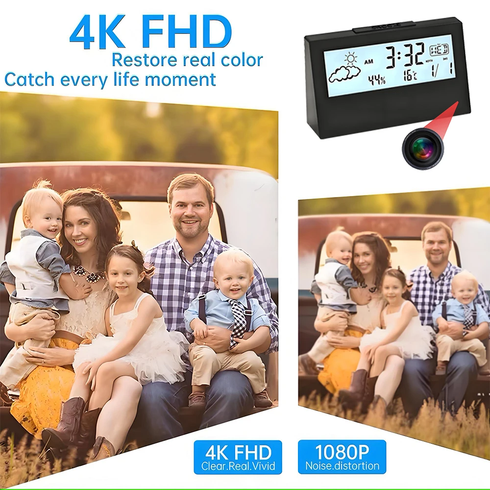 4K WiFi Klokcamera met bewegin - Home Security Recorder recensie en prijs