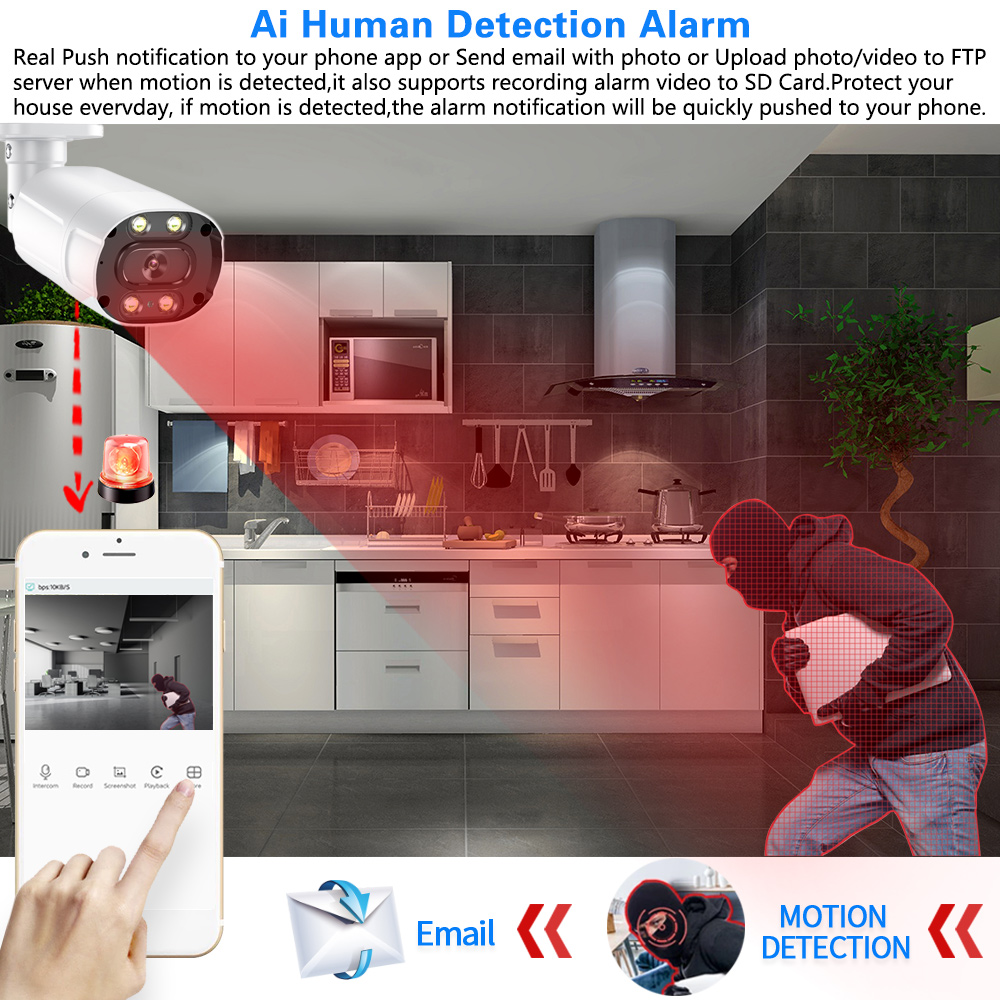 Straat Buiten 8mp 4K Ahd Cctv  - Home Security Monitoring System recensie en prijs